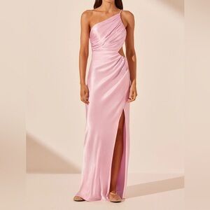 Shona Joy La Lune Asymmetrical Gathered Maxi Dress - Peony size 6